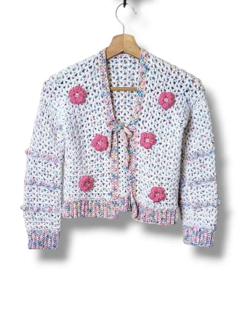 Girls Handmade Crochet Cardigan Sweater